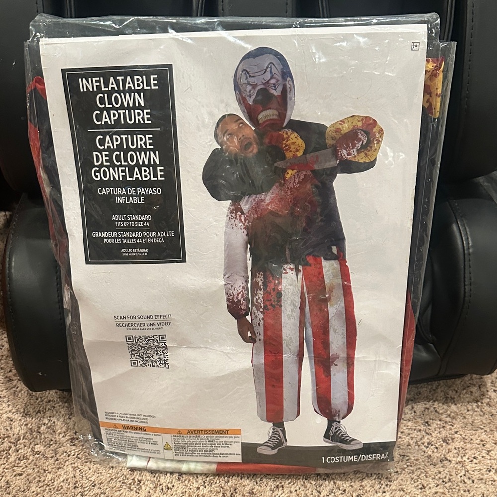 Men's Inflatable Clown Attack Costume - Red and White